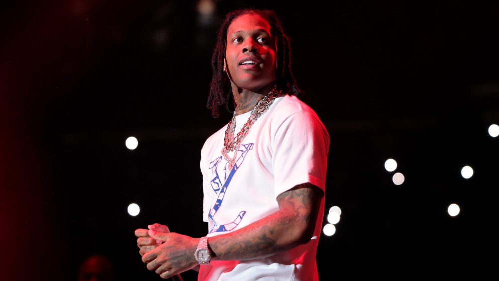 NEWARK, NEW JERSEY - OCTOBER 28: Lil Durk performs during iHeart Powerhouse 105.1 at Prudential Center on October 28, 2023 in Newark, New Jersey. (Photo by Michael Loccisano/Getty Images for iHeartRadio)