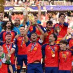 Spain’s national soccer team celebrates its 2026 FIFA World Cup triumph. (Photo: David Ramos/Getty Images, via Netflix Tudum)