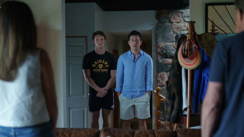 Heated Rivalry - (L to R) Connor Storrie as Ilya Rozanov and Hudson Williams as Shane Hollander in Episode 106 of Heated Rivalry. Cr. Sabrina Lantos © 2025